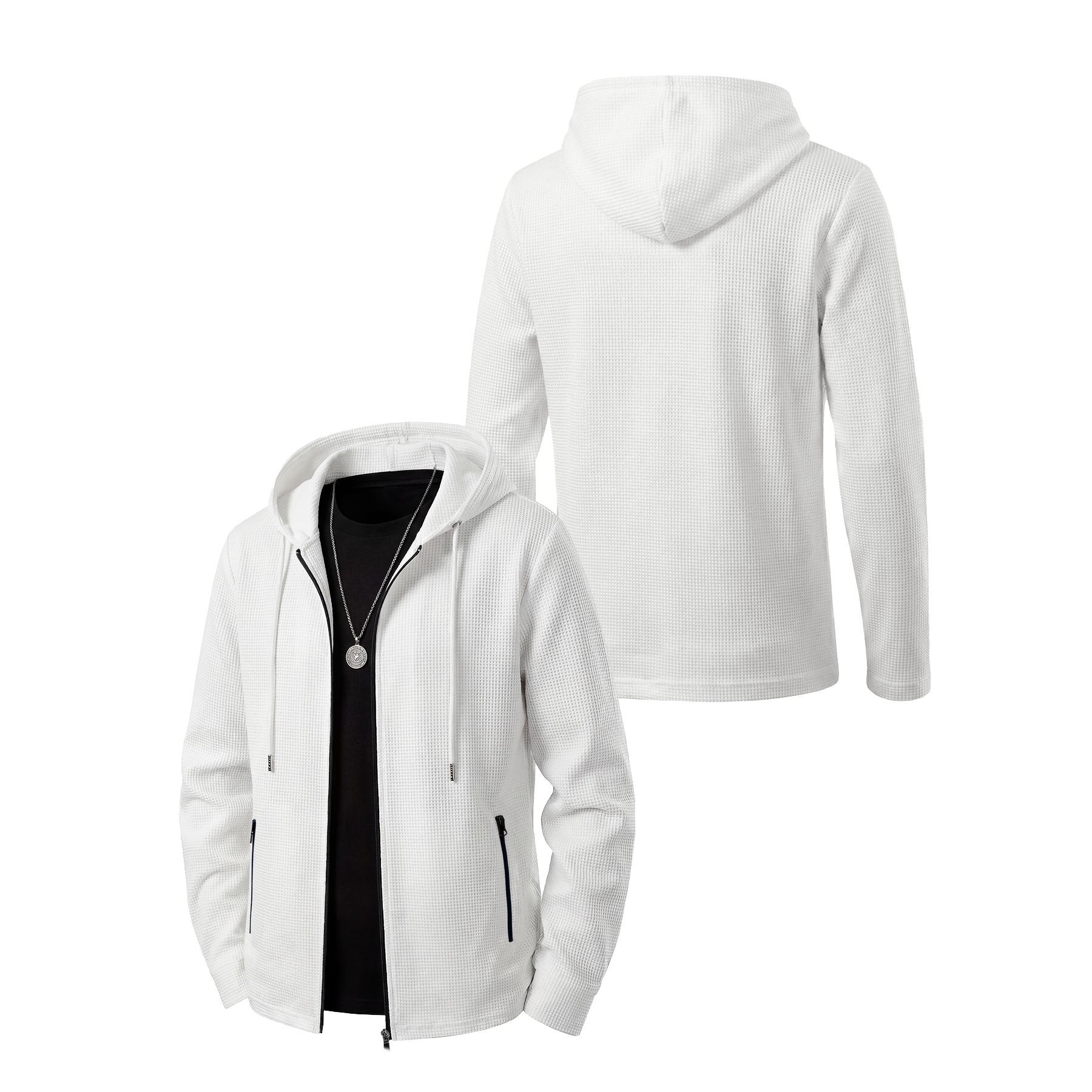 Mens Fashionable Casual Top With Hooded Jacket