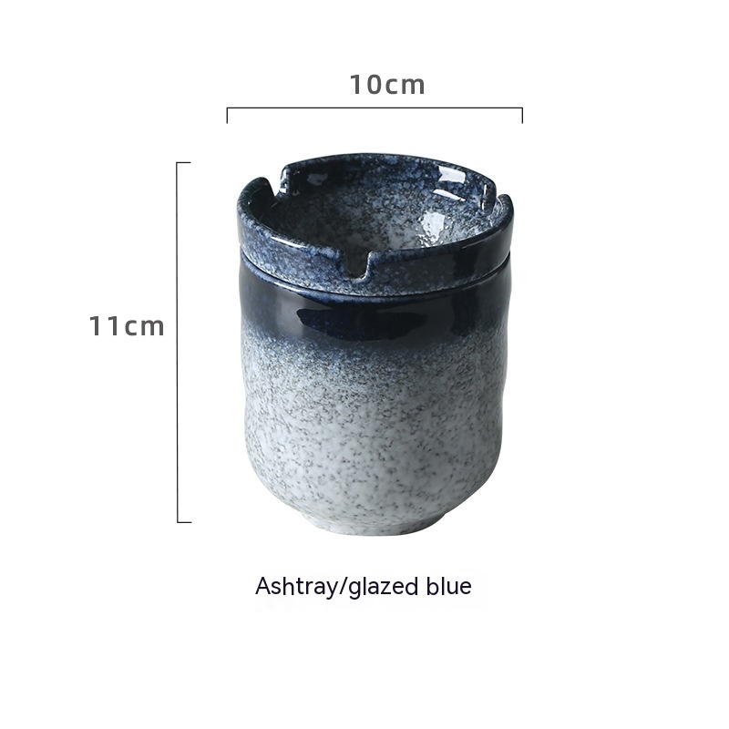 Ashtray Colored Glaze Blue