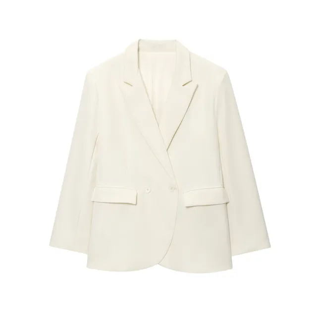 Double Breasted Casual Loose Women's Suit Jacket Picture Color L - Shop at LoveMi