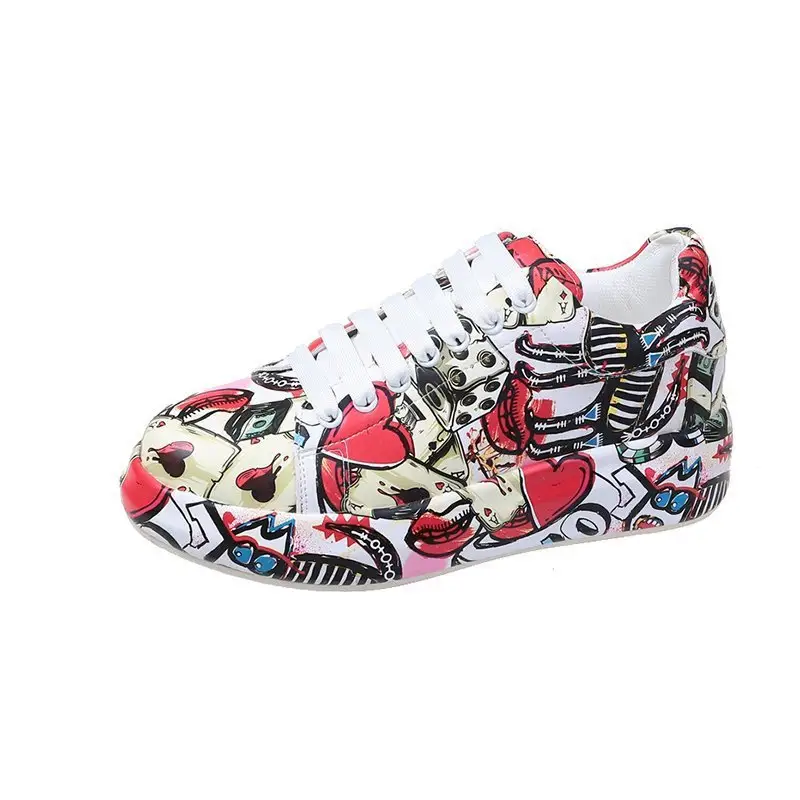 Women's Fashion Platform Casual Shoes Painted Sneakers