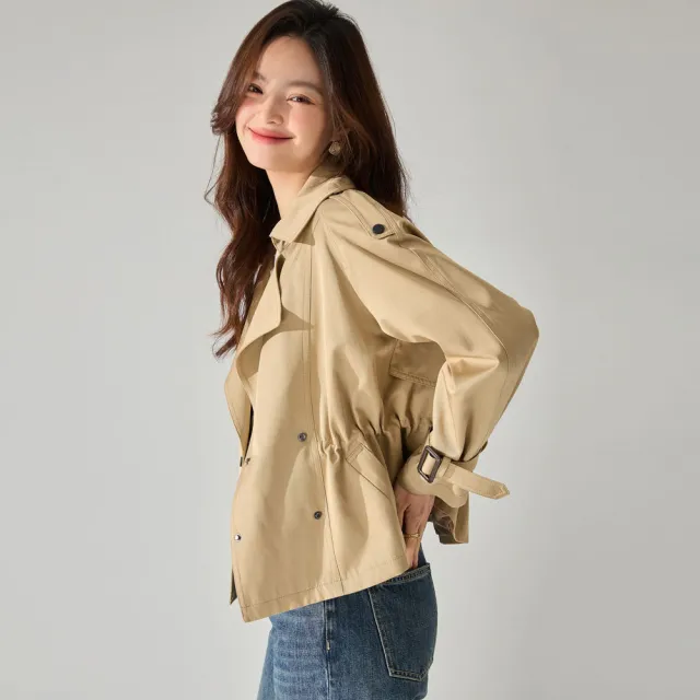 Comfortable Cotton, Not Easy To Wrinkle, Good Texture, Short Trench Coat Khaki - Shop at LoveMi
