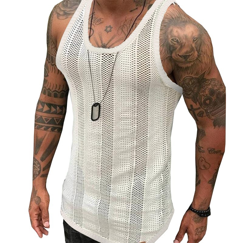 Title 1, Summer Sexy Sleeveless Knit Vest White Breathab...