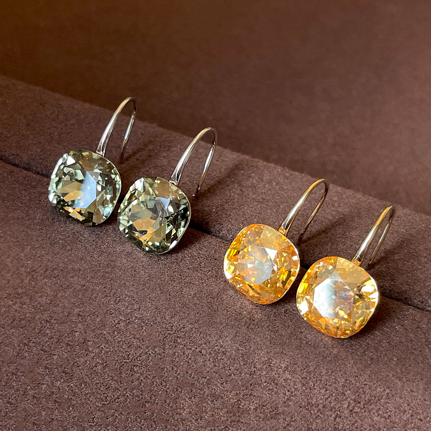 Geometric Cubic Zirconia Ear Hooks