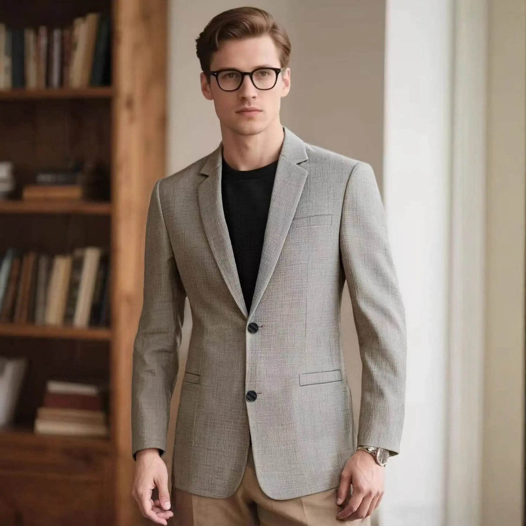 Mens Stylish Casual Solid Color Classic All