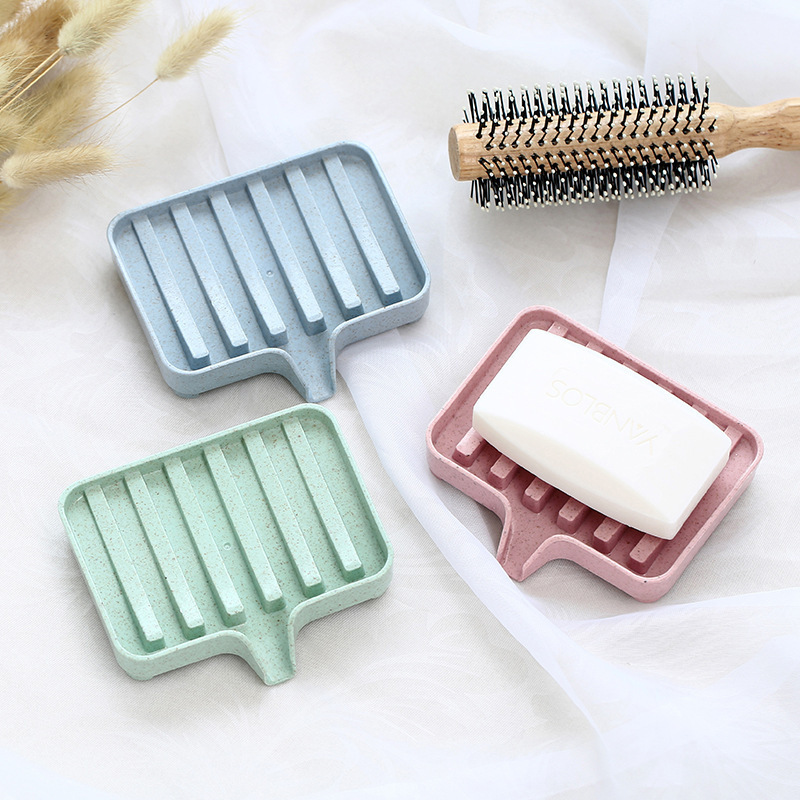 Creative Eco-friendly Wheat Straw Soap Dish With Drainage