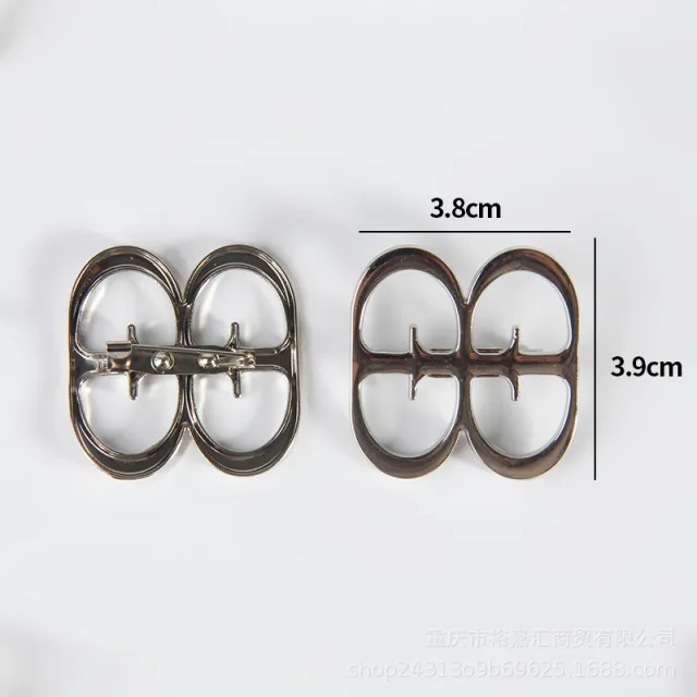 Metal Simplicity Ins Style Temperament Brooch Accessories 7 Double Ring Brooch - Shop at LoveMi