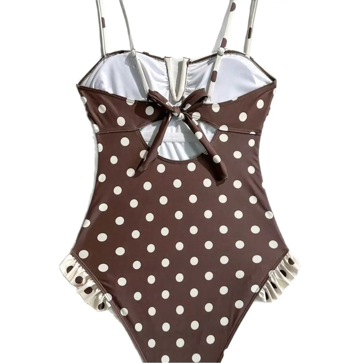 Sexy One-piece Bikini With Polka Dots And Tie-straps For Women