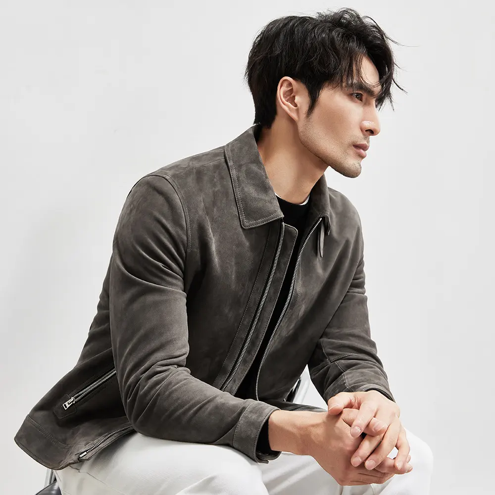 Sheepskin Light Luxury Suede Genuine Leather Clothes Men's Imported