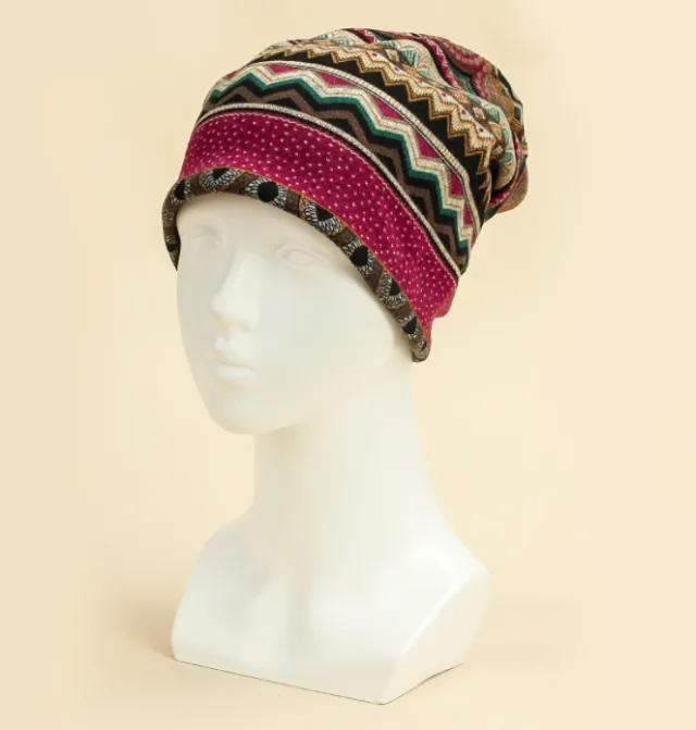 Women's Outdoor Scarf Triangle Pullover Knitting Polygon Windproof Hat Deep Rose Red - Shop at LoveMi