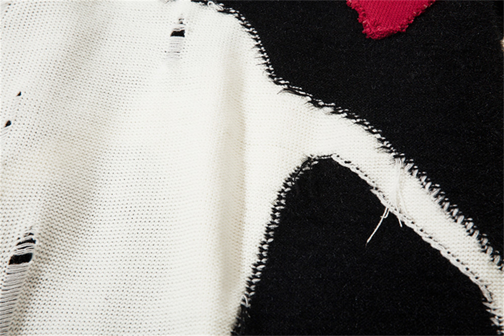 Color Contrast Patchwork Sweater Men's