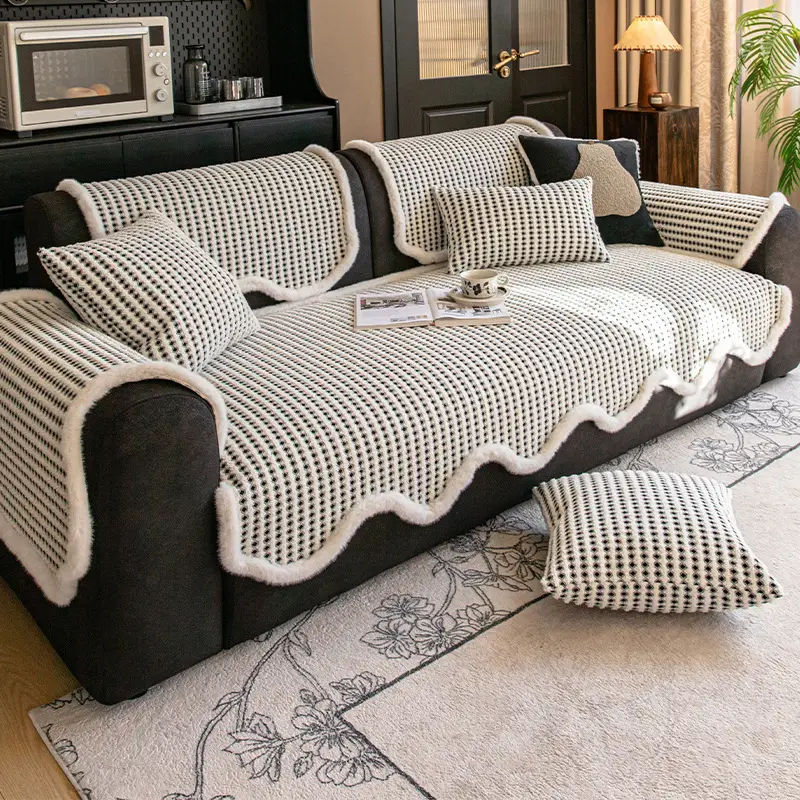 Pad-style Fixed Non-slip Leather Sofa Cover