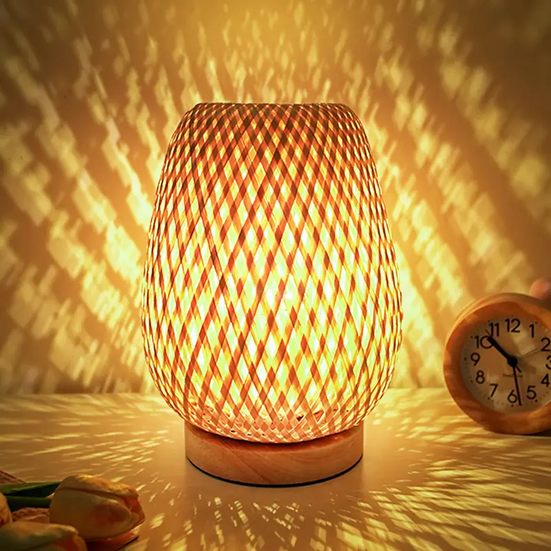 Bamboo Table Lamp Bedside Bedroom Nordic