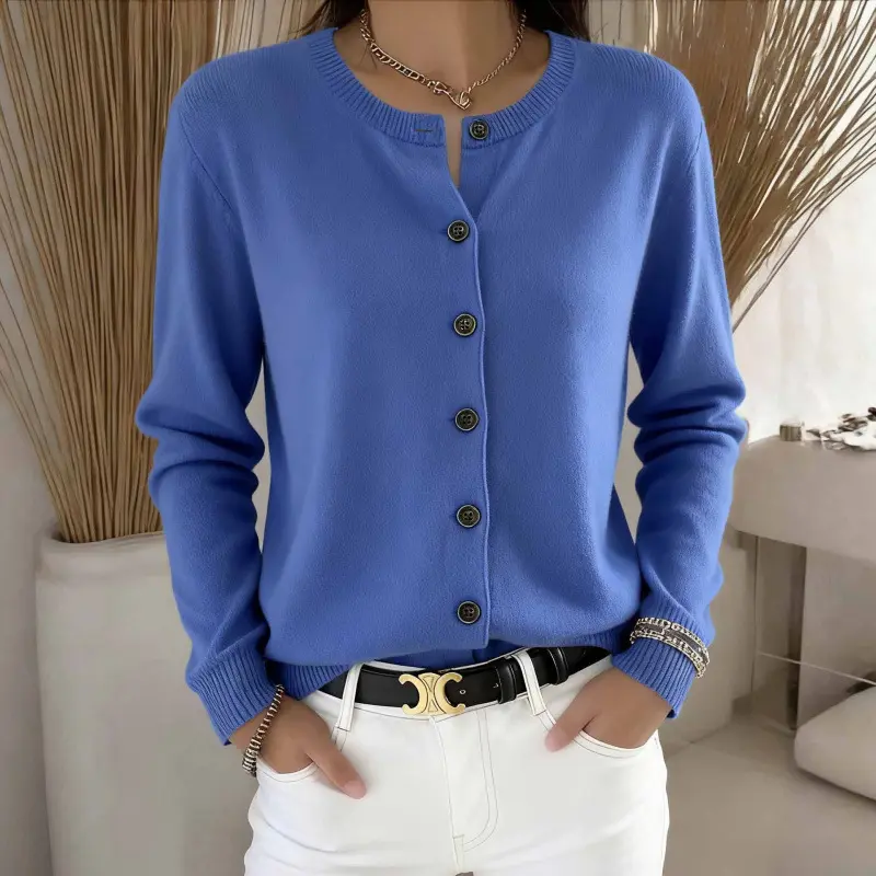 AutumnWinter Long-sleeve Solid-color Cardigan Sweater