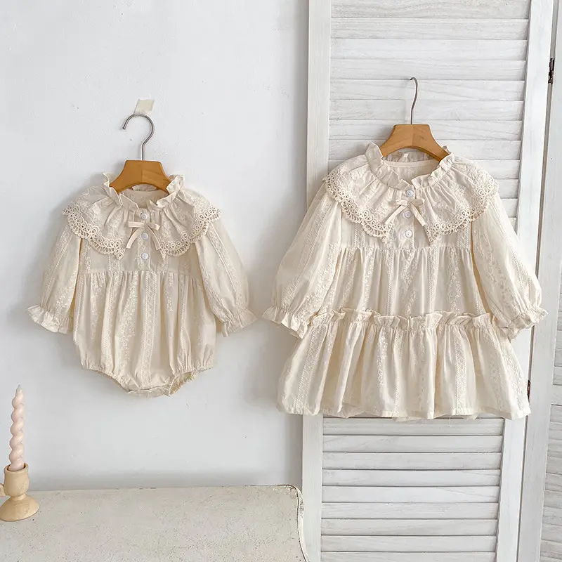 Girls' Dress With A Turn-down Collar
