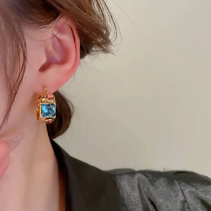Geometric C- Shaped Ear Clip Vintage Metallic Earrings