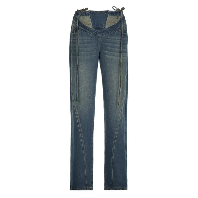 Loose And Simple All match Denim Trousers Women Blue - Shop at LoveMi