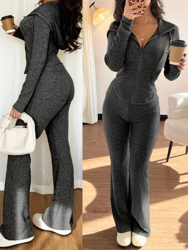 Autumn And Winter Women's Fashion Long Sleeve Dark Gray - Shop at LoveMi