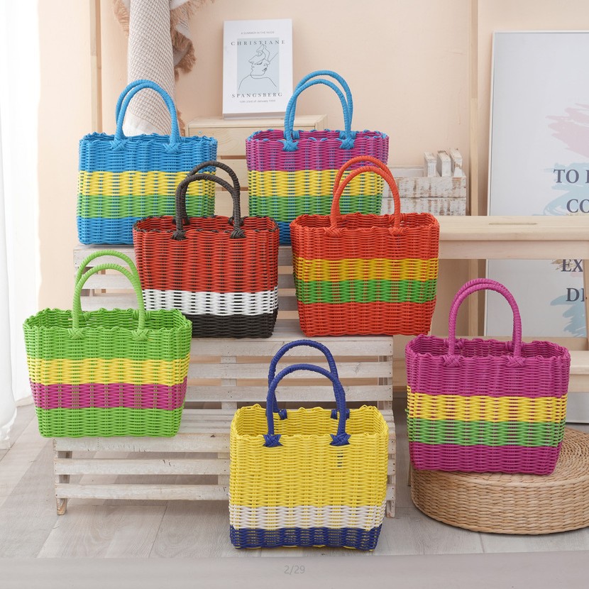 Handheld Plastic Woven Storage Basket