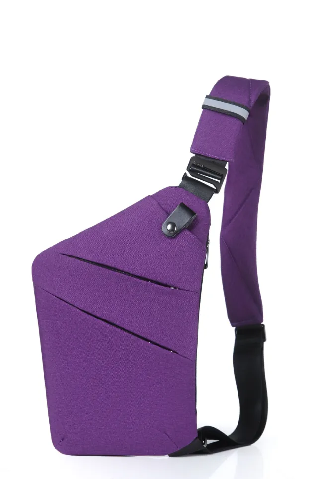 Men's Fashion Casual Travel Sling Crossbody Bag Purple - Shop at LoveMi