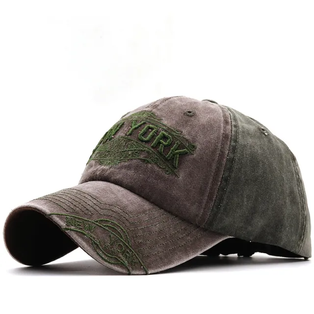 NEW YORK Big Alphabet Embroidery Baseball Cap Washed Distressed Peaked Cap Adjustable - Shop at LoveMi