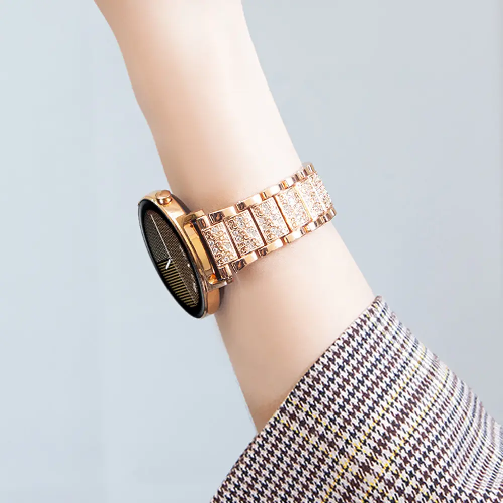 Watch Three Beads Solid Diamond Chain Strap