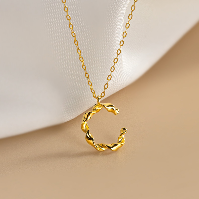 S925 Silver Special-interest Design C- Shaped Necklace Women's Simple All-match Clavicle Chain