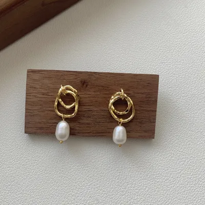 S925 Sterling Silver Double Layer Circle Ear Studs