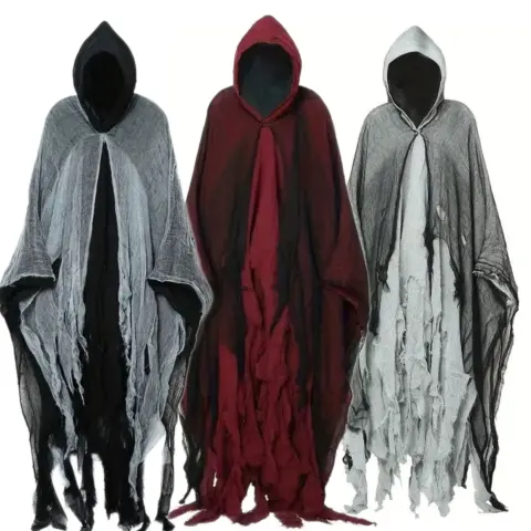 Halloween Witch Cloak Skull-patterned Clothes Death Costume Props