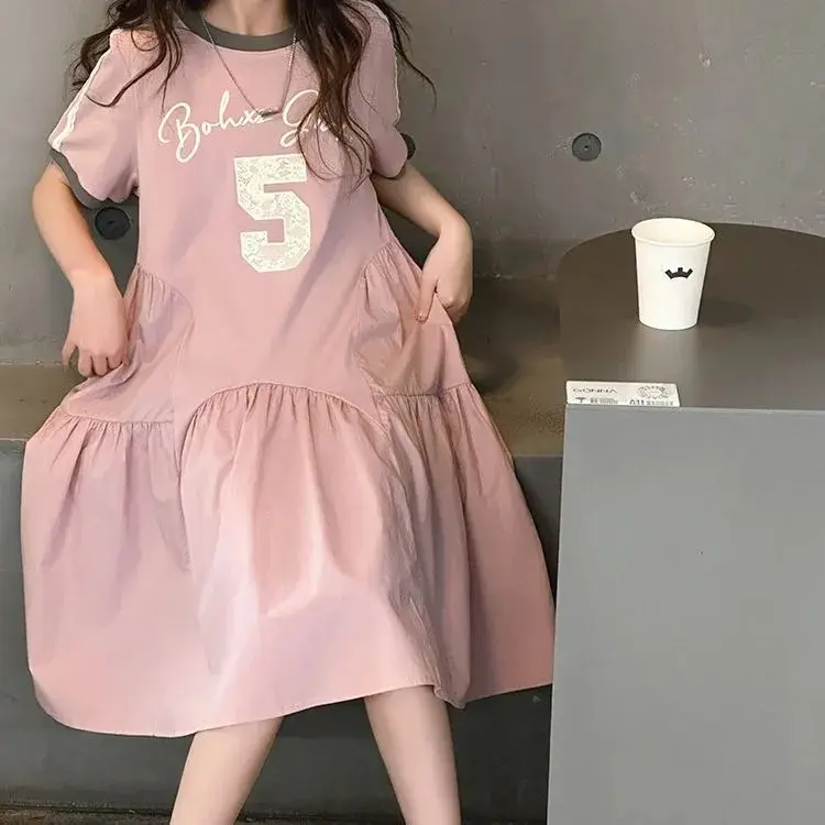 Girls' Dress Summer Patchwork Printed