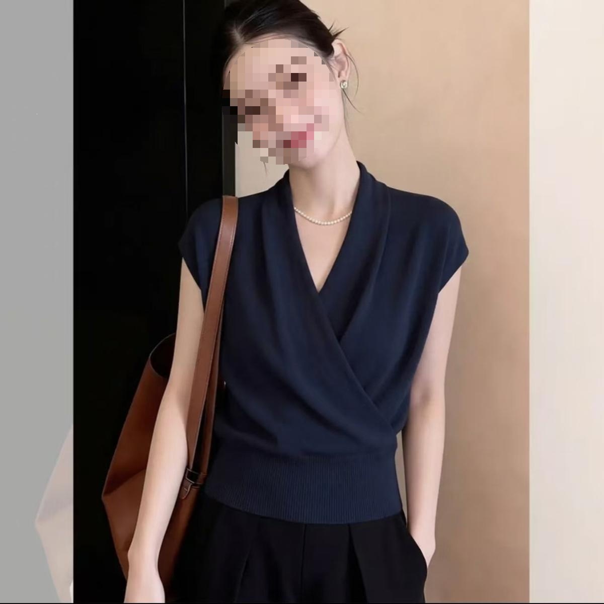Wrap Front Knitted Top