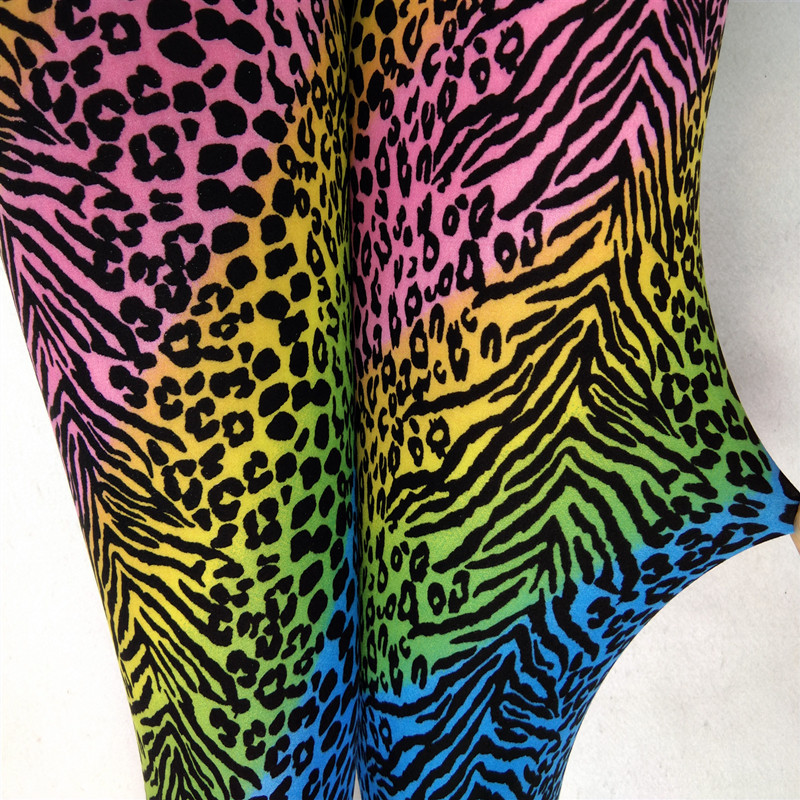 Title 4, Leggings femininas com estampa de leopardo neon...