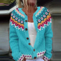 Winter Cardigan Coat Single-breasted Totem Warm Sweater - Xxxxl - View 1