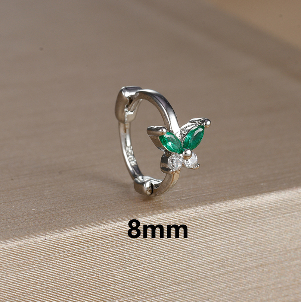 Simple Mini White Zirconium Butterfly Fashion Earrings