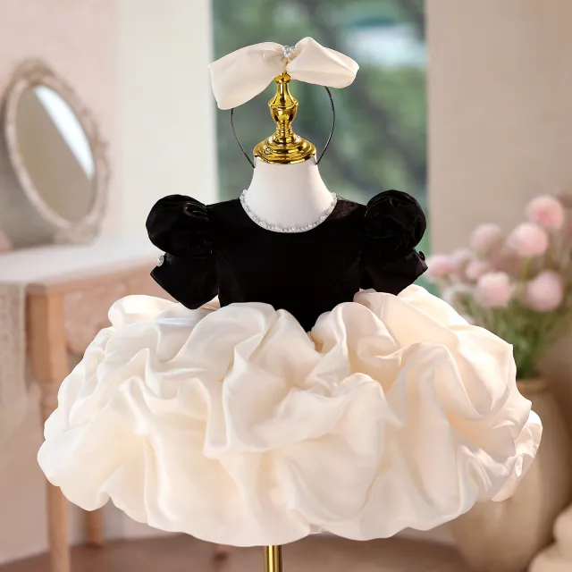 Girls' Dress Light Luxury Minority Hepburn Style Champagne - Shop at LoveMi