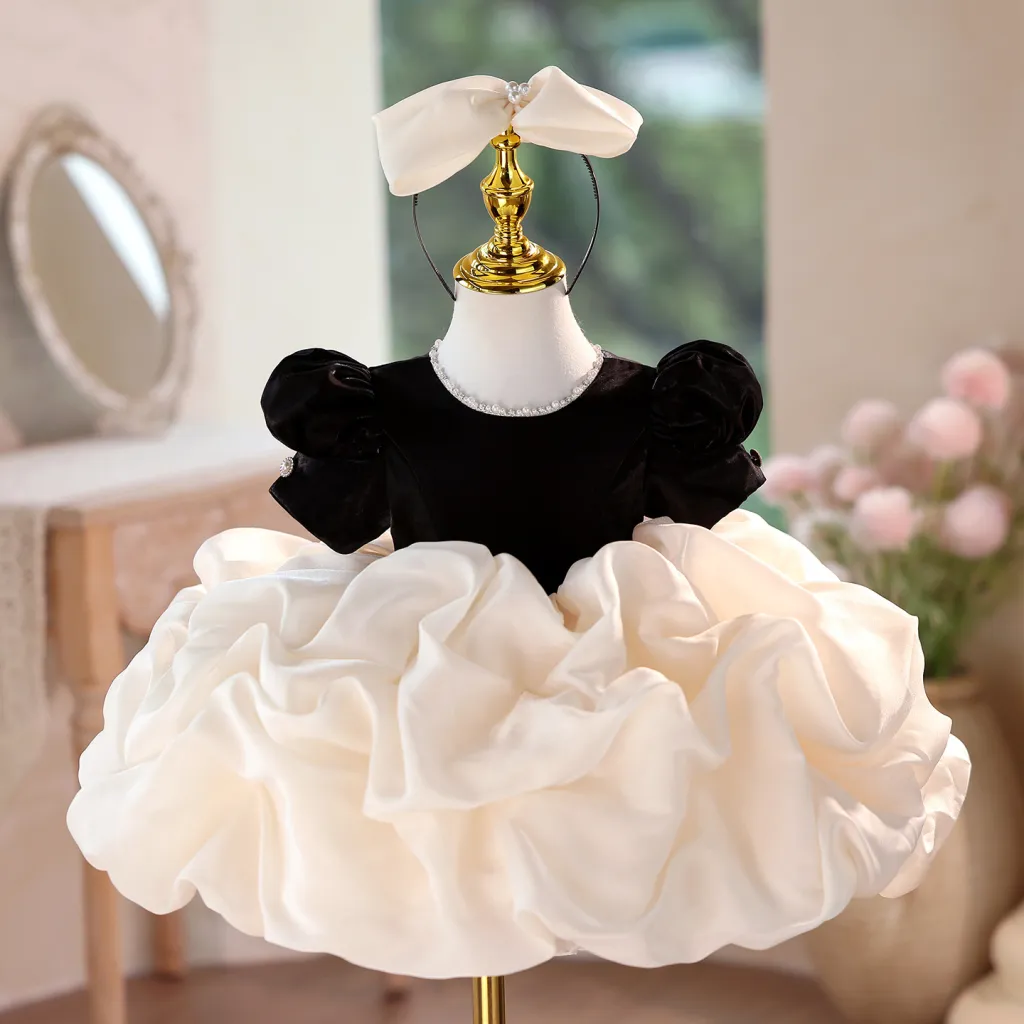 Girls' Dress Light Luxury Minority Hepburn Style - Champagne