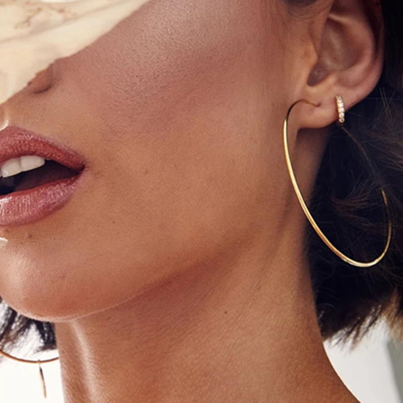 Simple Big Circle Earrings Female Exaggerated