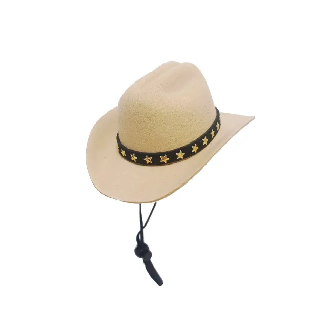 Fashion Cat Five pointed Star Pet Cowboy Hat Beige - Shop at LoveMi