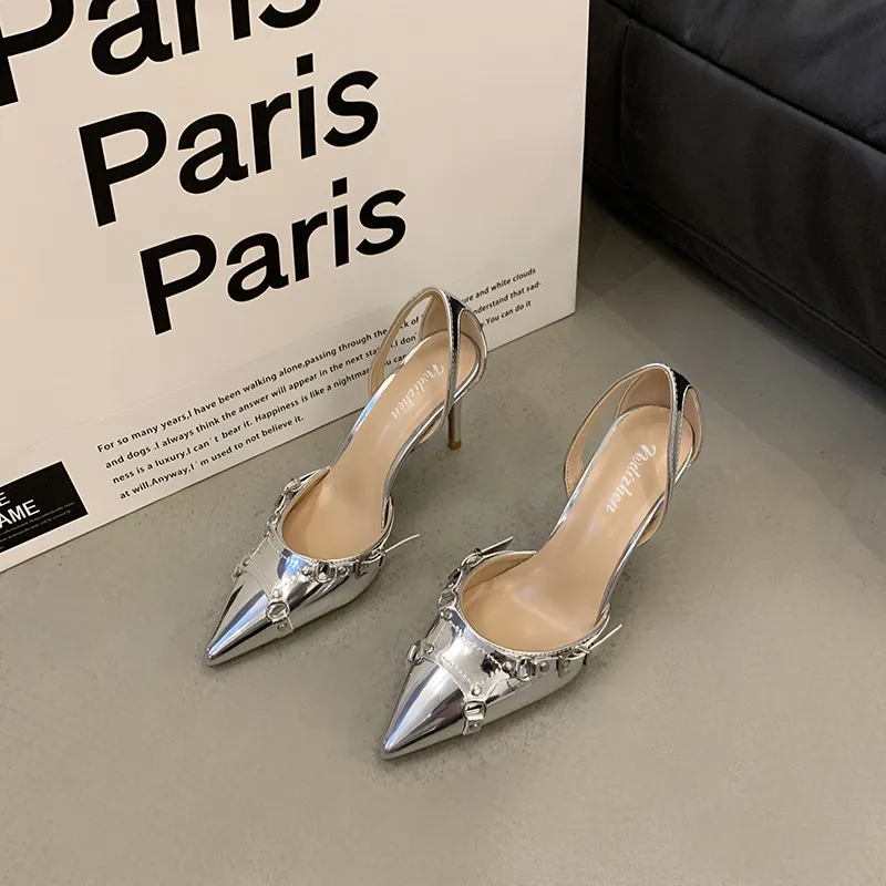 Women's Fashionable Temperamental All-match Stiletto Heels - Silver