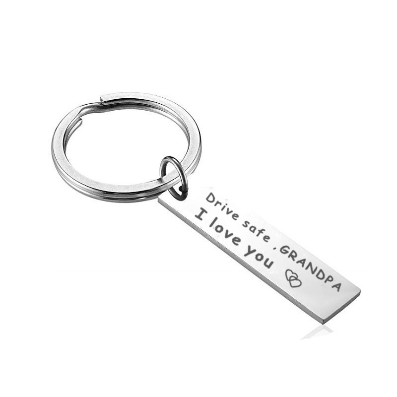 Family Affection Keychain Stainless Steel Automobile Hanging Ornament Grandpa - Shop at LoveMi