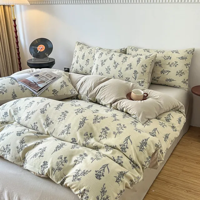 Four piece Bed Set Jacquard Quilt Cover Sheets Cool Breeze Forest - Shop at LoveMi