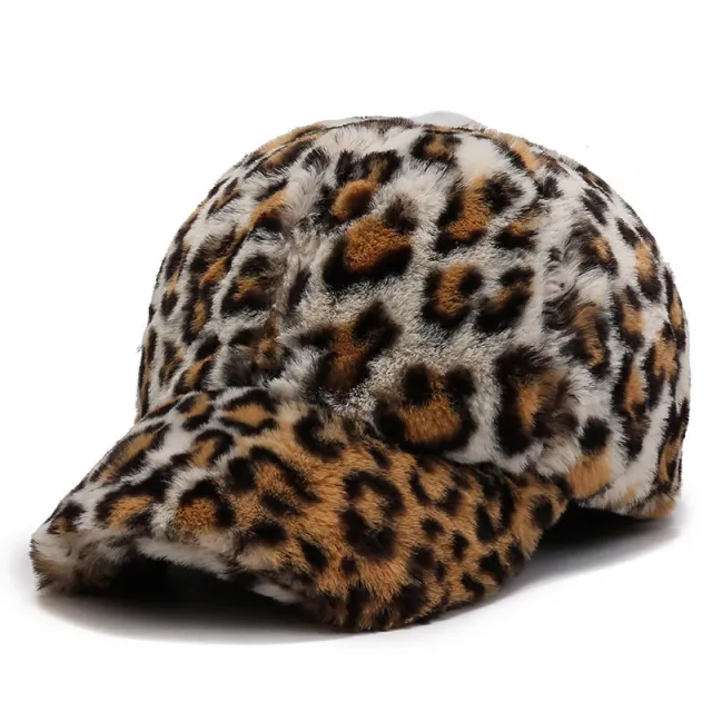 Fashion Leopard Fleece Baseball All matching Peaked Cap Leopard White Dots - Shop at LoveMi