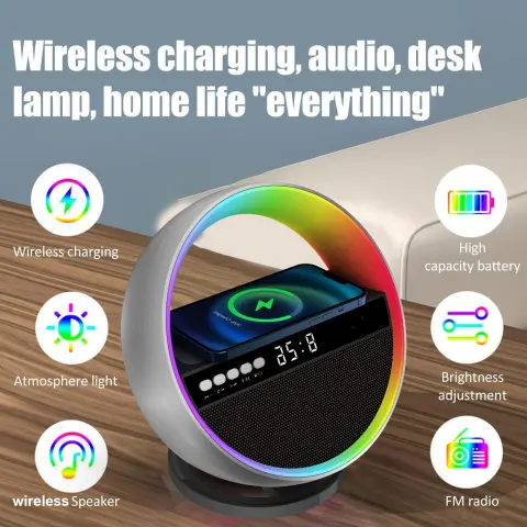 New Multifunction RGB Night Light Wireless Charger Bluetooth-compatible Speaker