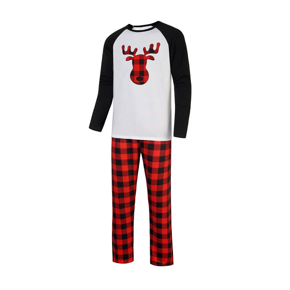 Title 8, Cartoon Elk Print Home Clothes Pajamas Parent-c...