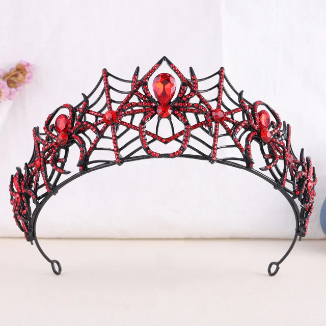 European And American Halloween Crown Hair Ornament Black And Red Diamond - Shop at LoveMi
