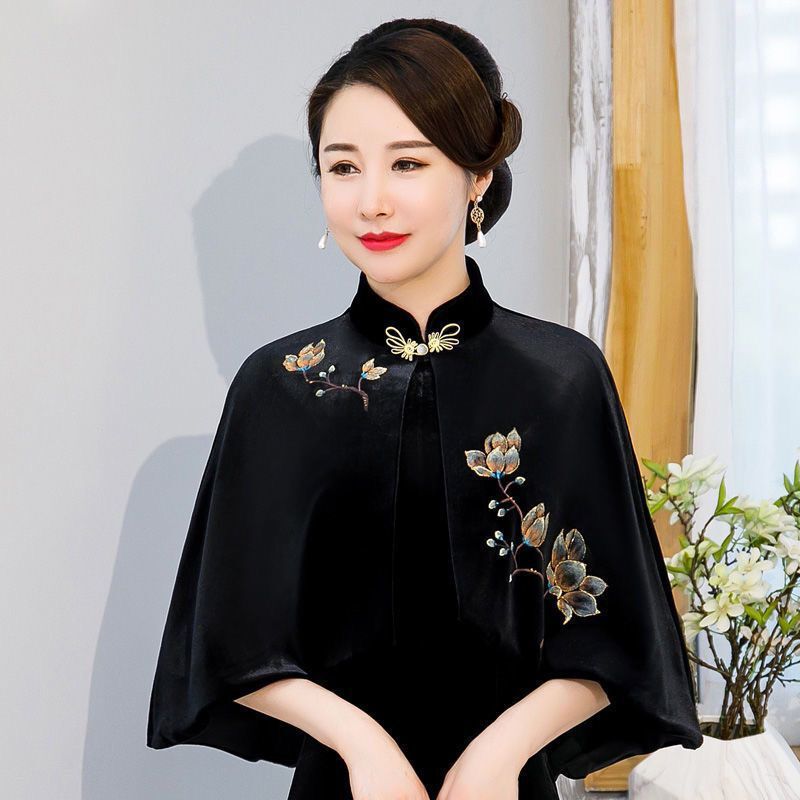 Gold Velvet High-end With Cheongsam Inverness Women
