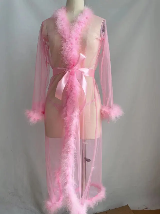 Long Robe Underwear Set For Women Pink - Shop at LoveMi