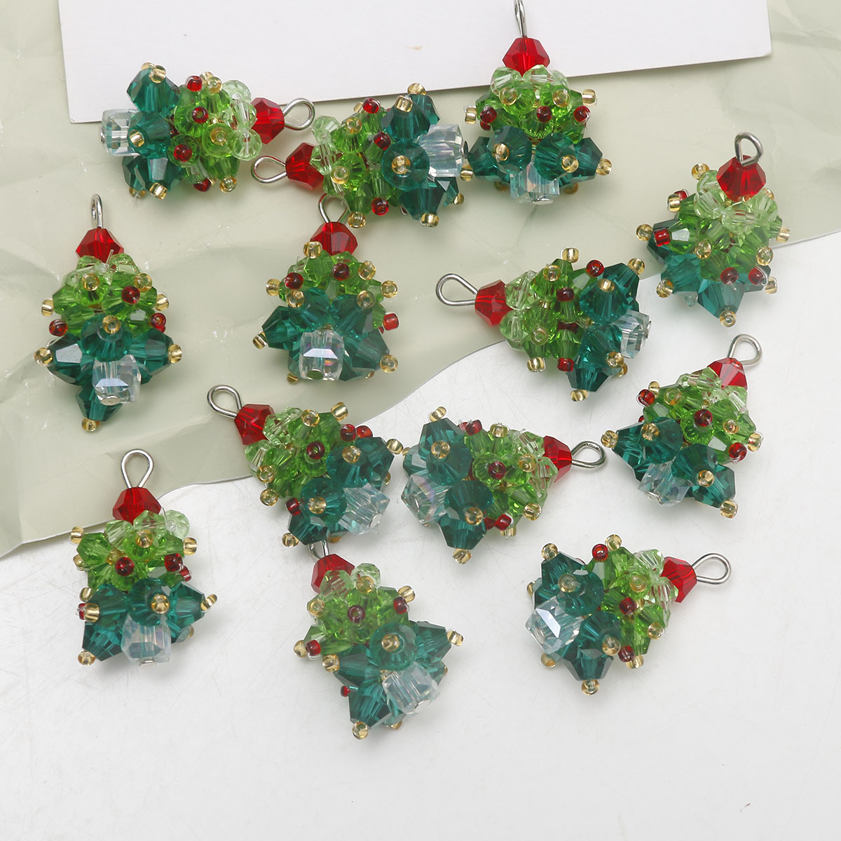 Christmas Series Micro Glass Bead Woven Contrast Color