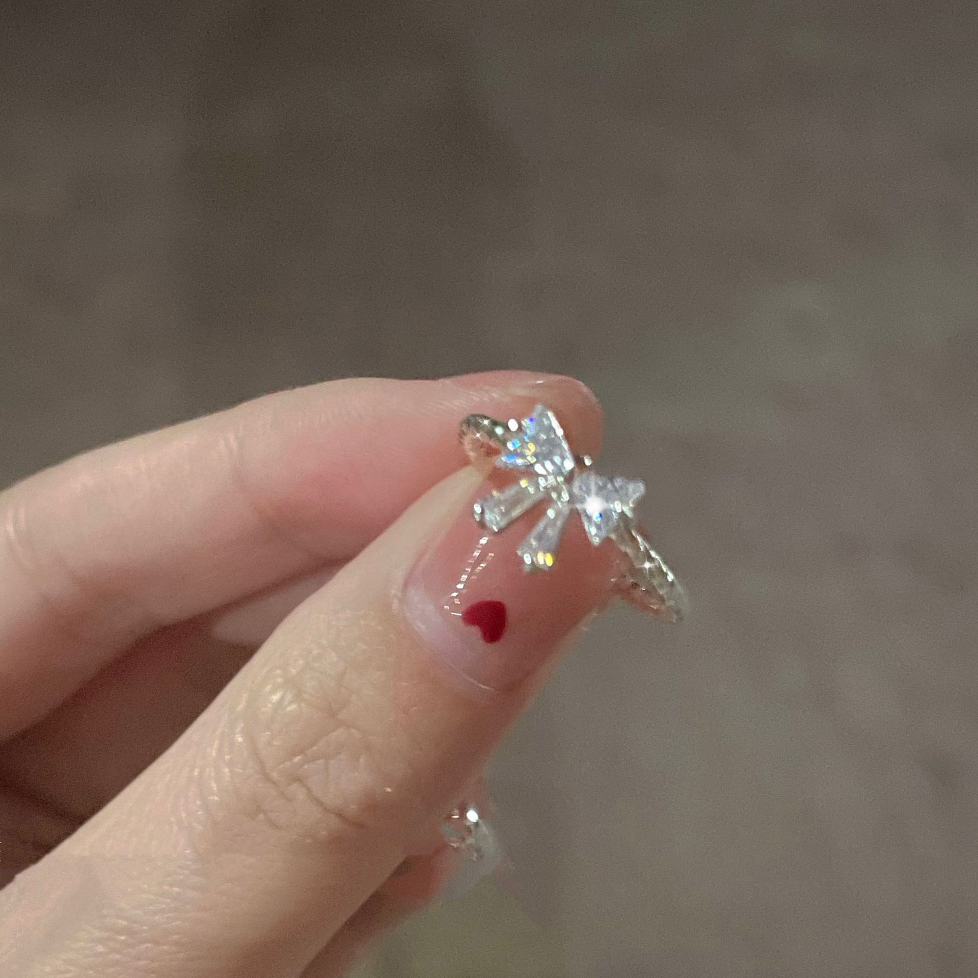 Personality Bow Ring Female Adjustable