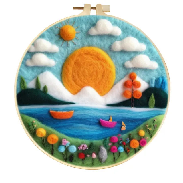 Stamp Wool Felt Painting With Embroidery Frame Material Mzh1629 - Shop at LoveMi