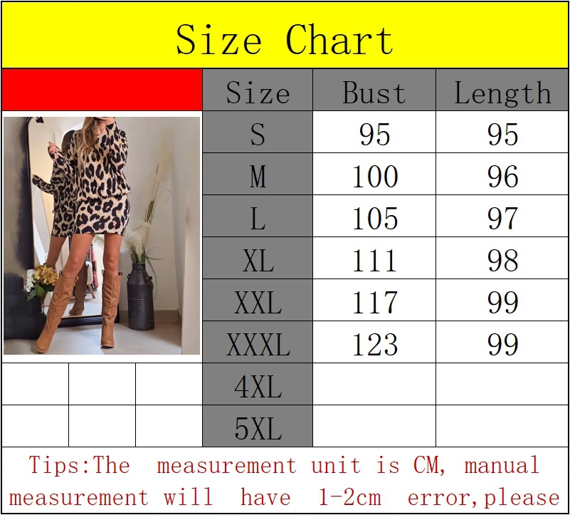 Title 1, Fashion All-match Sexy Leopard Print Long Sleev...